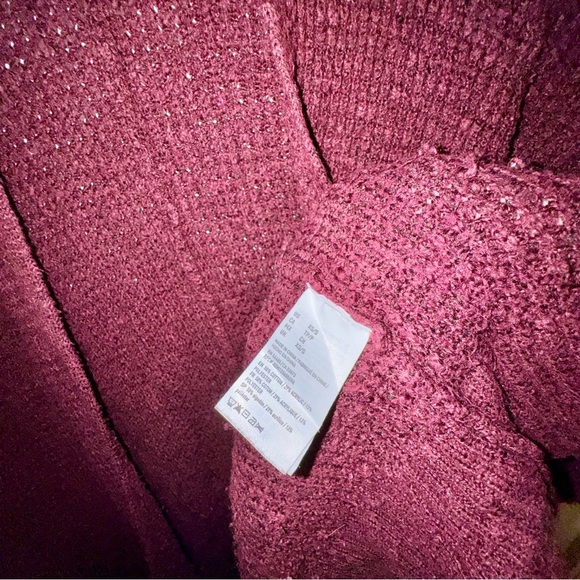 American Eagle Outfitters Maroon Waffle Knit Oversized Cardigan XS/S - Picture 5 of 9